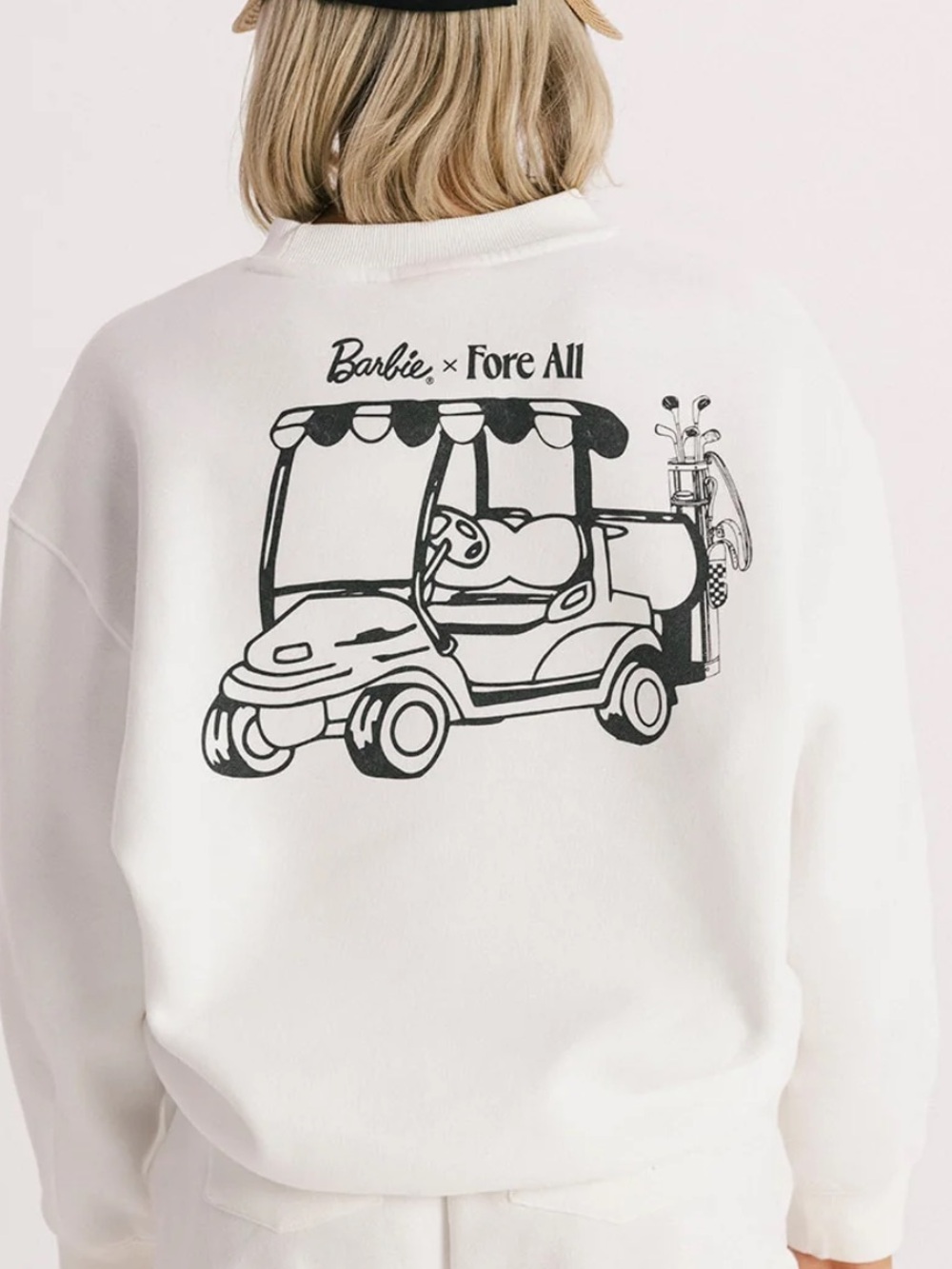 Fore All X Barbie Golf Club Crewneck Sweatshirt Size Large